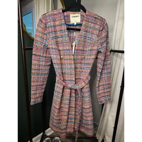 L'Agence Zuri Half Duster Tweed Jacket size 0